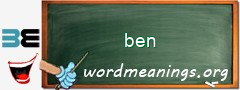 WordMeaning blackboard for ben